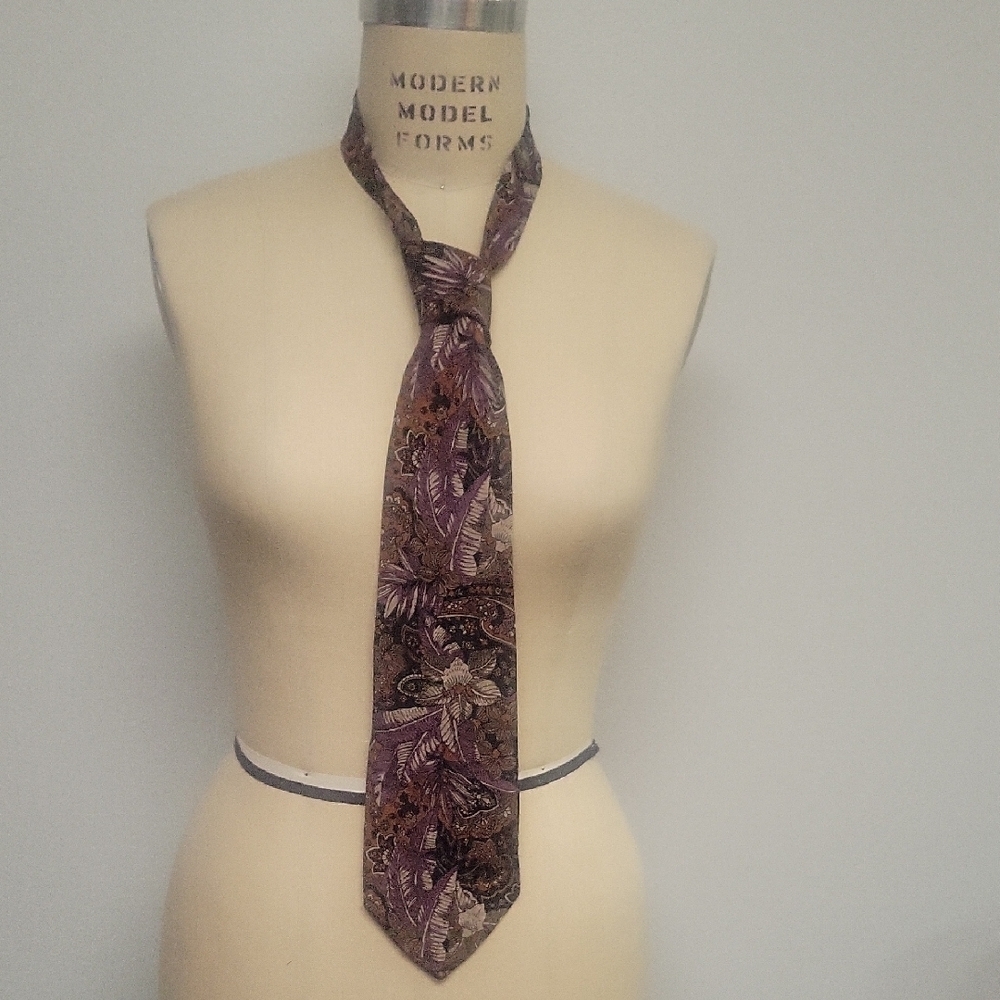 Pal Zileri Purple and Brown Paisley Tie